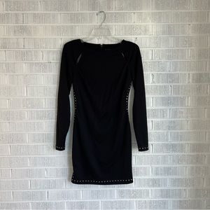 𝅺GUESS | Black Studded Longsleeve Mini Dress